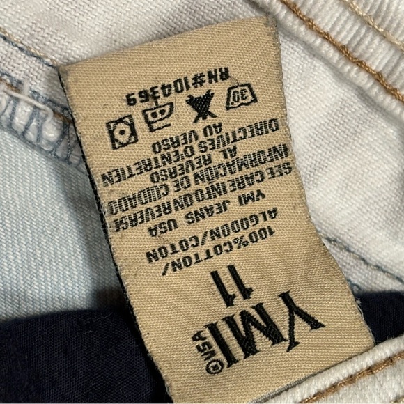 Patriotic Jean Shorts Unique Stars and Stripes Design 100% Cotton Junior Size 11 - Picture 8 of 9